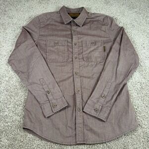 Flylow Habitat Line Shirt Men's Medium Brown Chambray‎ Long Sleeve Workwear